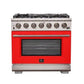 Forno Capriasca - 36 in. 5.36 cu. ft. Professional Freestanding Range with Gas Stove and Gas Oven (FFSGS6260-36)-Red Door