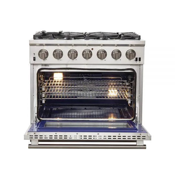 Forno Capriasca - 36 in. 5.36 cu. ft. Professional Freestanding Range with Gas Stove and Gas Oven (FFSGS6260-36)-