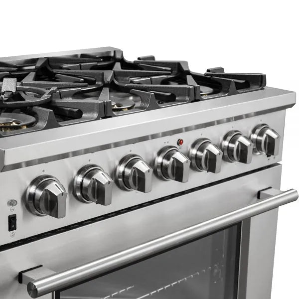 Forno Capriasca - 36 in. 5.36 cu. ft. Professional Freestanding Range with Gas Stove and Gas Oven (FFSGS6260-36)-