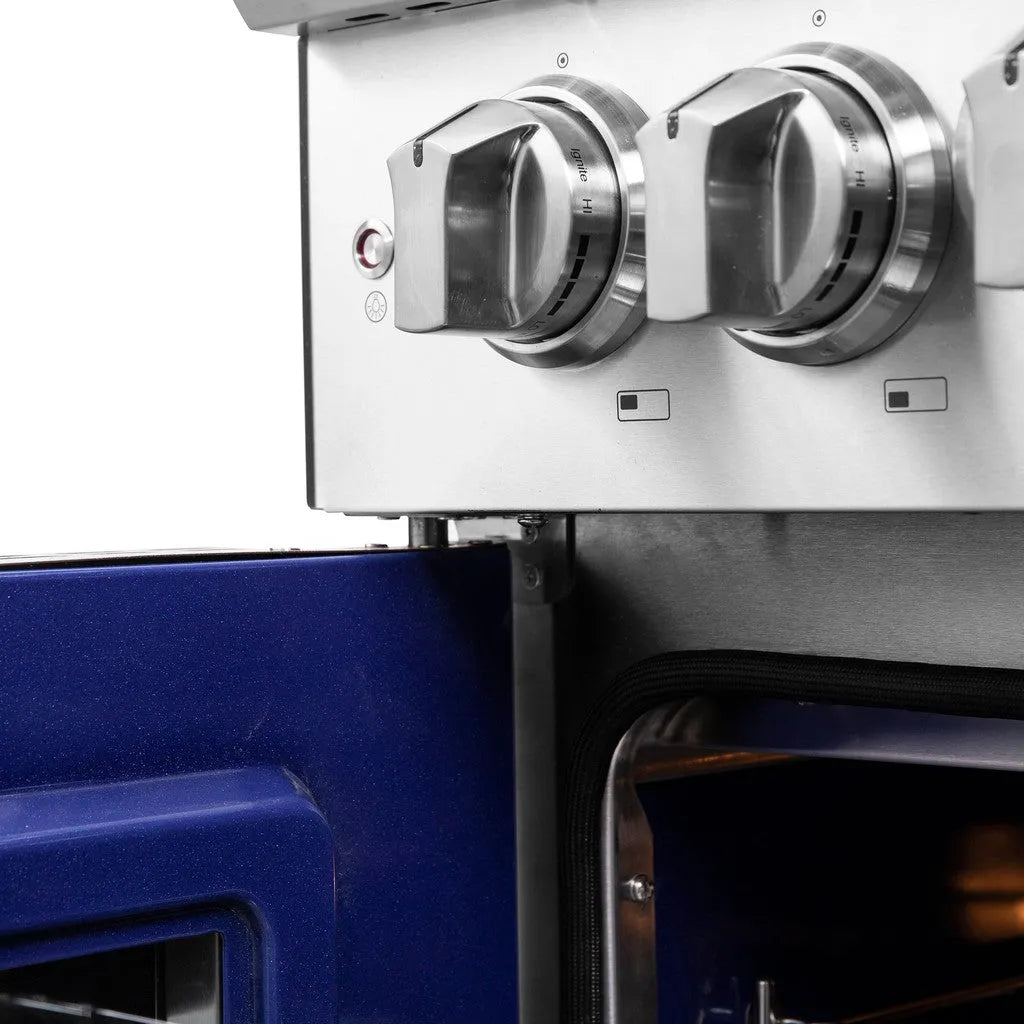 Forno Capriasca 48 in. 6.58 cu. ft. Left Swing Door Freestanding Dual Fuel Range with Gas Stove and Electric Oven in Stainless Steel (FFSGS6387-48)-