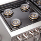 Forno Capriasca 48 in. 6.58 cu. ft. Left Swing Door Freestanding Dual Fuel Range with Gas Stove and Electric Oven in Stainless Steel (FFSGS6387-48)-
