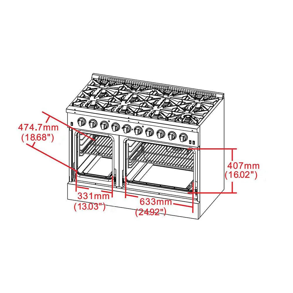 Forno Capriasca - 48 in. 6.58 cu. ft. Professional Dual Fuel Freestanding Range (FFSGS6187-48)-