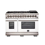 Forno Capriasca - 48 in. 6.58 cu. ft. Professional Dual Fuel Freestanding Range (FFSGS6187-48)-White Door