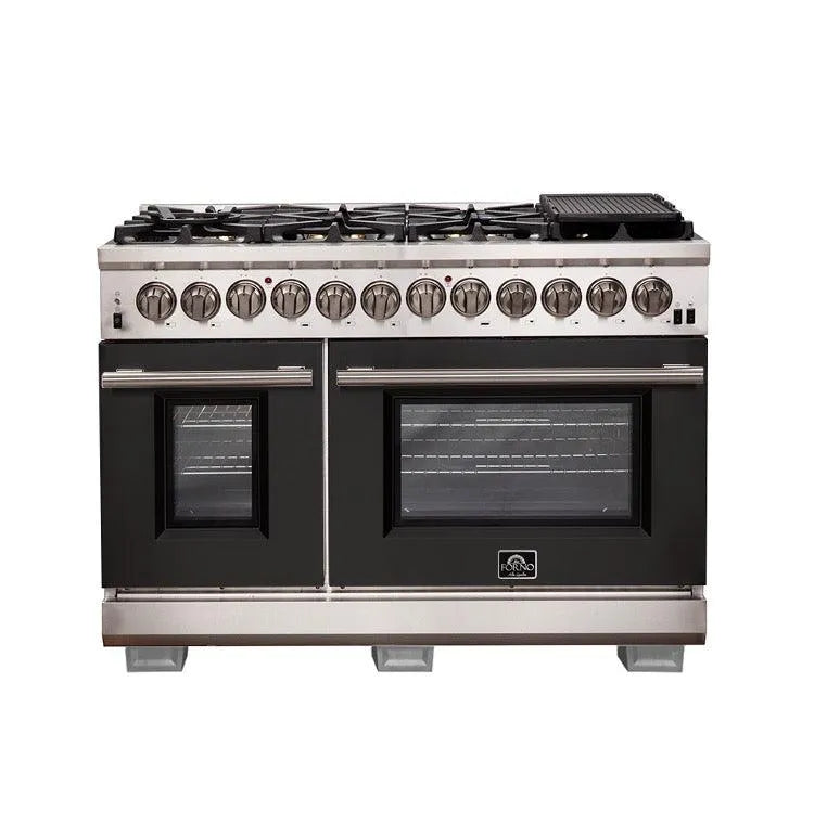 Forno Capriasca - 48 in. 6.58 cu. ft. Professional Dual Fuel Freestanding Range (FFSGS6187-48)-Black Door