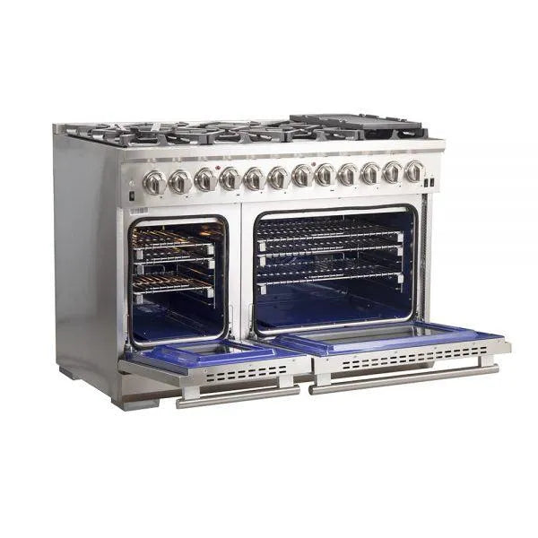 Forno Capriasca - 48 in. 6.58 cu. ft. Professional Dual Fuel Freestanding Range (FFSGS6187-48)-