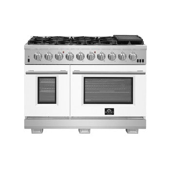 Forno Capriasca - 48 in. 6.58 cu. ft. Professional Freestanding All Gas Range (FFSGS6260-48)-White Door
