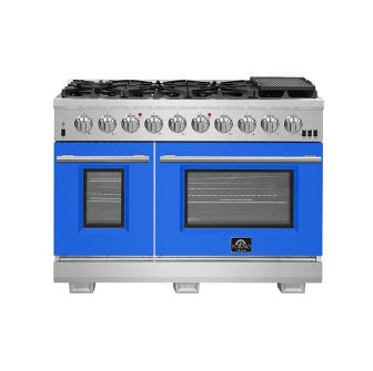 Forno Capriasca - 48 in. 6.58 cu. ft. Professional Freestanding All Gas Range (FFSGS6260-48)-Blue Door