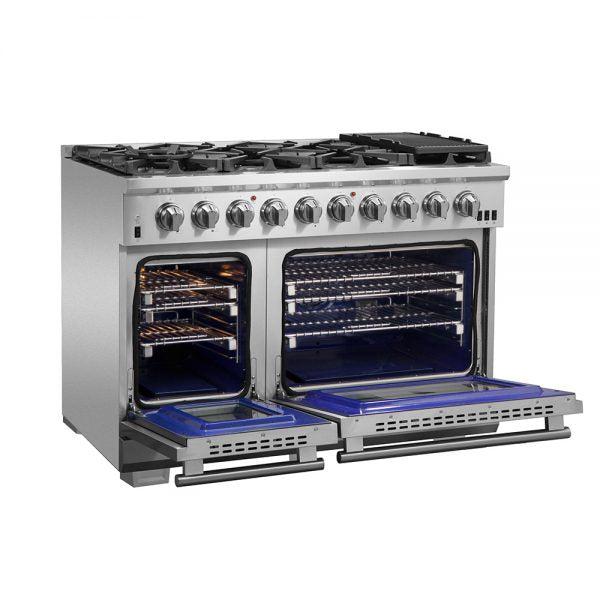 Forno Capriasca - 48 in. 6.58 cu. ft. Professional Freestanding All Gas Range (FFSGS6260-48)-