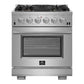 Forno Capriasca Titanium 30 in. 4.53 cu. ft. Professional Freestanding Dual Fuel Range (FFSGS6187-30) main image.