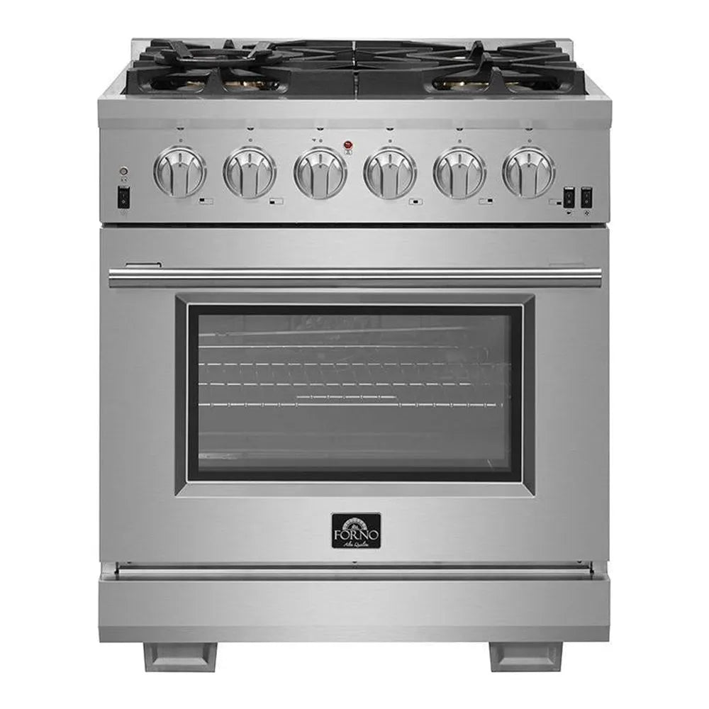 Forno Capriasca - Titanium 30 in. 4.53 cu. ft. Professional Freestanding Dual Fuel Range (FFSGS6187-30) in Stainless Steel