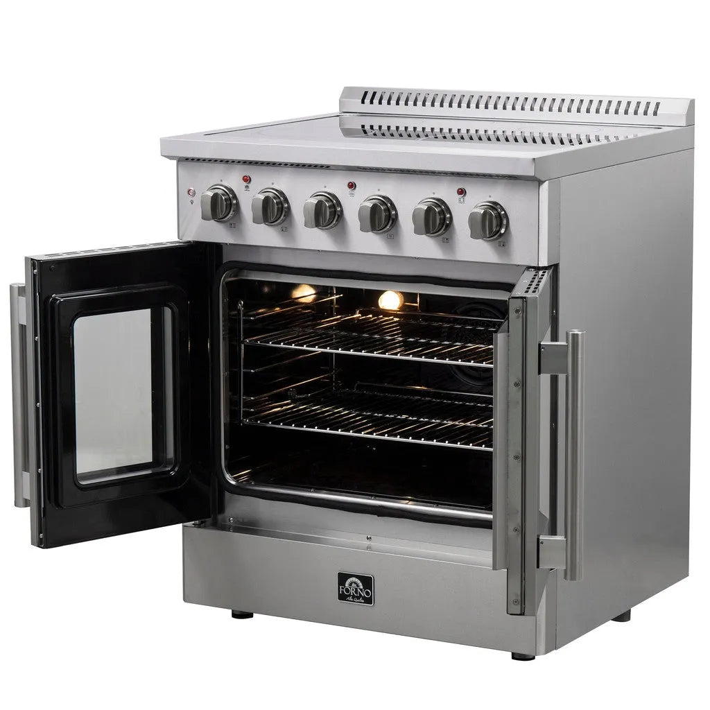 Forno Galiano 30 in. 4.32 cu. ft. French Door Freestanding All Electric Range in Stainless Steel (FFSEL6917-30)-