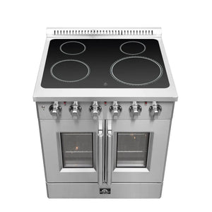 Forno Galiano 30 in. 4.32 cu. ft. French Door Freestanding All Electric Range in Stainless Steel (FFSEL6917-30)-