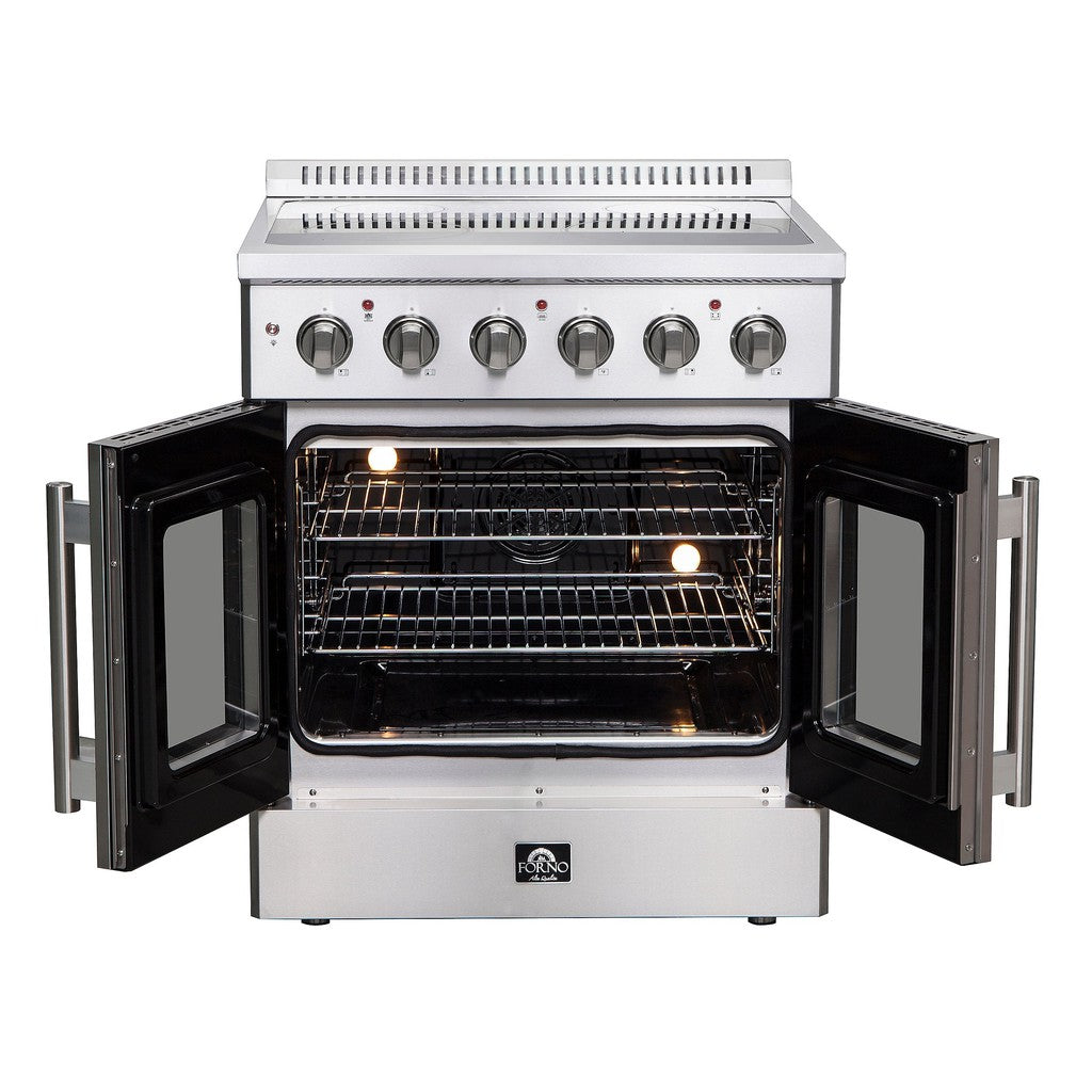 Forno Galiano 30 in. 4.32 cu. ft. French Door Freestanding All Electric Range in Stainless Steel (FFSEL6917-30)-