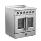 Forno Galiano 30 in. 4.32 cu. ft. French Door Freestanding All Electric Range in Stainless Steel (FFSEL6917-30)-