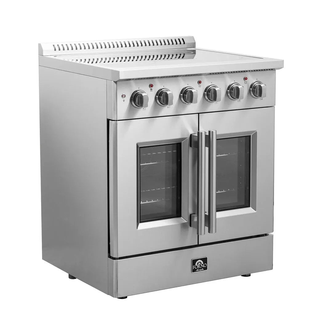 Forno Galiano 30 in. 4.32 cu. ft. French Door Freestanding All Electric Range in Stainless Steel (FFSEL6917-30)-