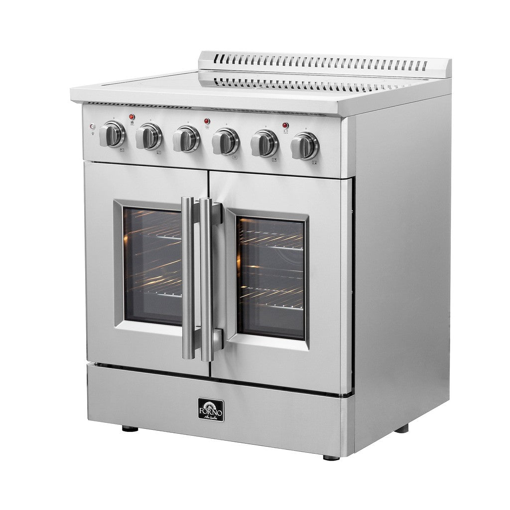 Forno Galiano 30 in. 4.32 cu. ft. French Door Freestanding All Electric Range in Stainless Steel (FFSEL6917-30)-