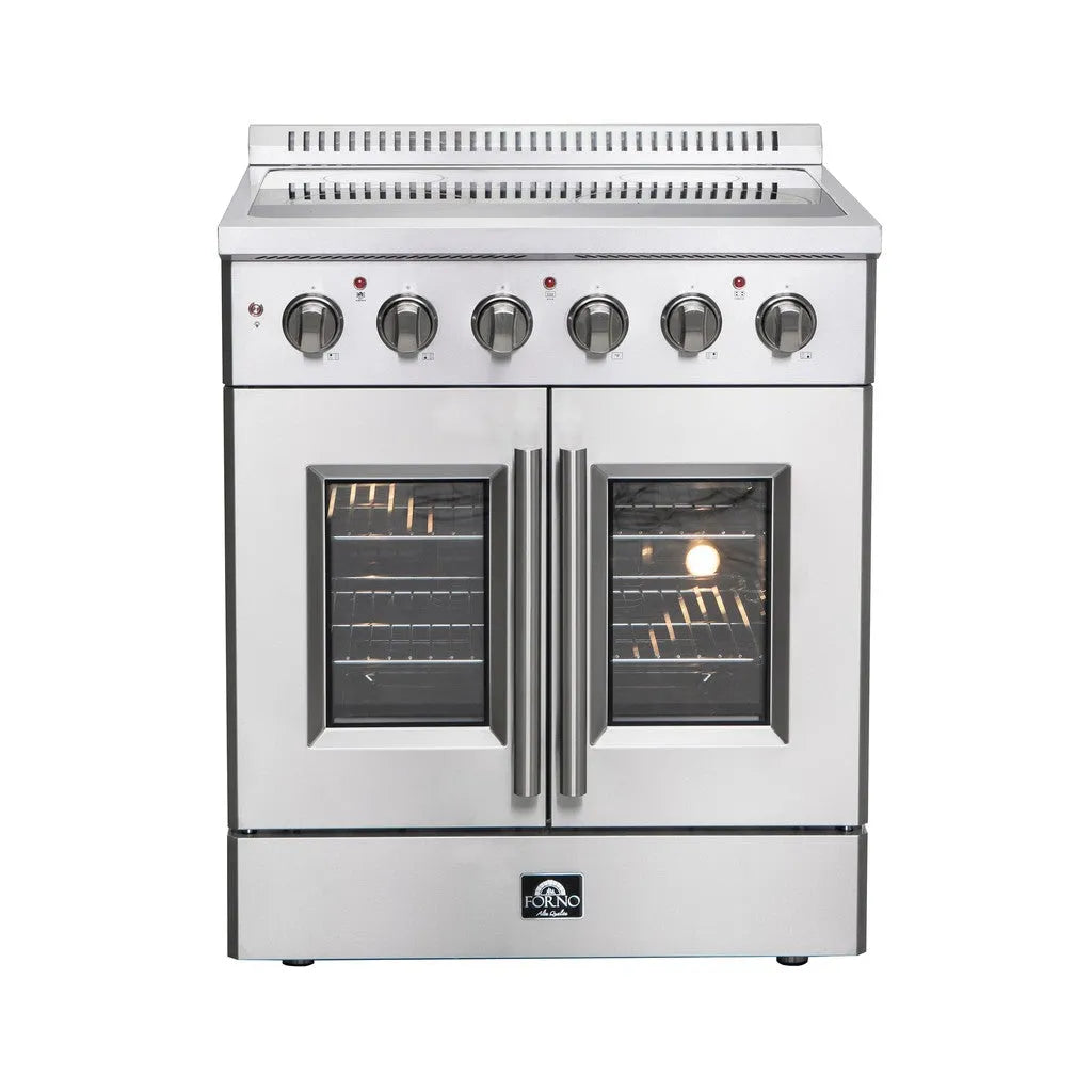 Forno Galiano 30 in. 4.32 cu. ft. French Door Freestanding All Electric Range in Stainless Steel (FFSEL6917-30)-