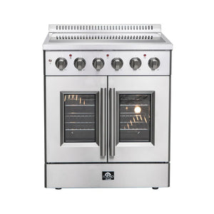 Forno Galiano 30 in. 4.32 cu. ft. French Door Freestanding All Electric Range in Stainless Steel (FFSEL6917-30) main image.