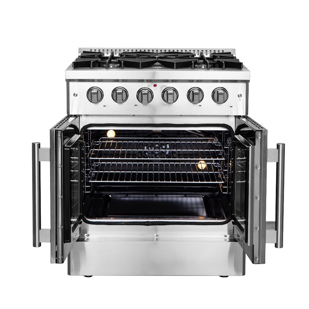Forno Galiano 30 in. 4.32 cu. ft. French Door Freestanding All Gas Range in Stainless Steel (FFSGS6444-30)