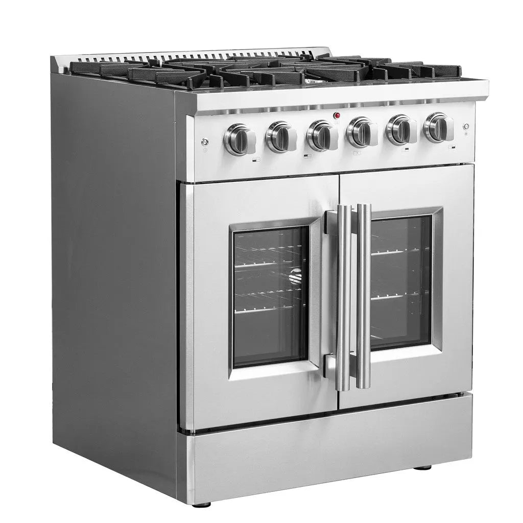 Forno Galiano 30 in. 4.32 cu. ft. French Door Freestanding All Gas Range in Stainless Steel (FFSGS6444-30)-