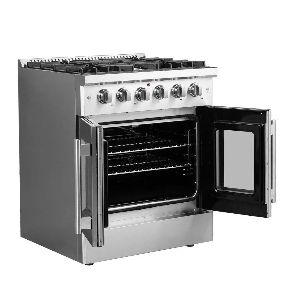 Forno Galiano 30 in. 4.32 cu. ft. French Door Freestanding All Gas Range in Stainless Steel (FFSGS6444-30)-