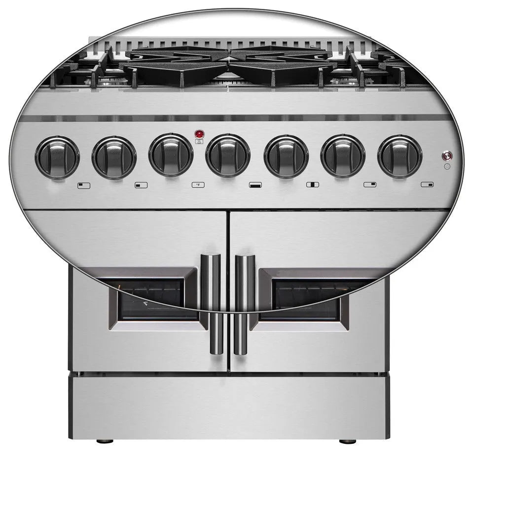 Forno Galiano 30 in. 4.32 cu. ft. French Door Freestanding Dual Fuel Range with Gas Stove and Electric Oven in Stainless Steel (FFSGS6356-30)-