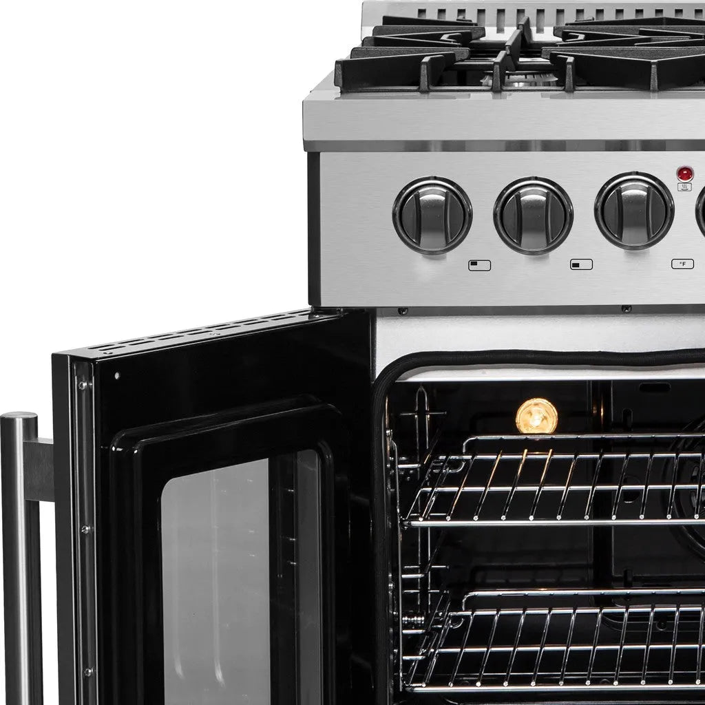 Forno Galiano 30 in. 4.32 cu. ft. French Door Freestanding Dual Fuel Range with Gas Stove and Electric Oven in Stainless Steel (FFSGS6356-30)-
