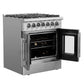 Forno Galiano 30 in. 4.32 cu. ft. French Door Freestanding Dual Fuel Range with Gas Stove and Electric Oven in Stainless Steel (FFSGS6356-30)-
