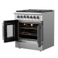 Forno Galiano 30 in. 4.32 cu. ft. French Door Freestanding Dual Fuel Range with Gas Stove and Electric Oven in Stainless Steel (FFSGS6356-30)-