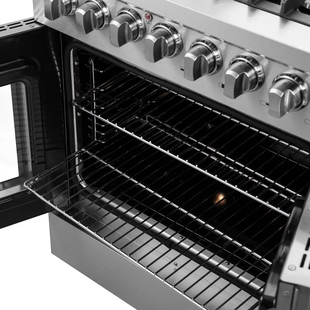 Forno Galiano 30 in. 4.32 cu. ft. French Door Freestanding Dual Fuel Range with Gas Stove and Electric Oven in Stainless Steel (FFSGS6356-30)-