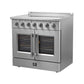 Forno Galiano 36 in. 5.36 cu. ft. French Door Freestanding All Electric Range in Stainless Steel (FFSEL6917-36)-