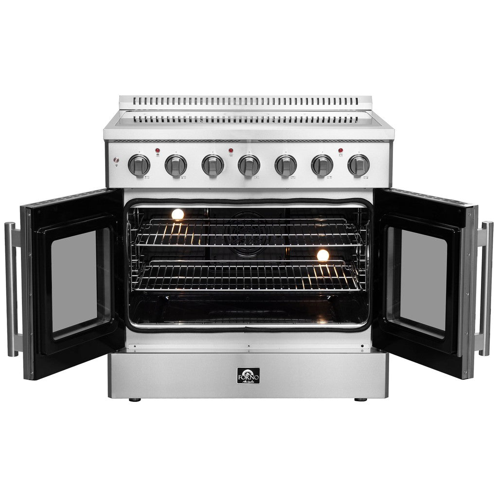 Forno Galiano 36 in. 5.36 cu. ft. French Door Freestanding All Electric Range in Stainless Steel (FFSEL6917-36)-