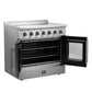 Forno Galiano 36 in. 5.36 cu. ft. French Door Freestanding All Electric Range in Stainless Steel (FFSEL6917-36)-