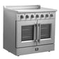 Forno Galiano 36 in. 5.36 cu. ft. French Door Freestanding All Electric Range in Stainless Steel (FFSEL6917-36)-