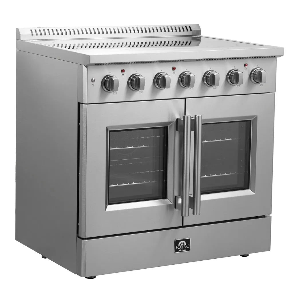 Forno Galiano 36 in. 5.36 cu. ft. French Door Freestanding All Electric Range in Stainless Steel (FFSEL6917-36)-