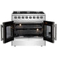 Forno Galiano 36 in. 5.36 cu. ft. French Door Freestanding Dual Fuel Range with Gas Stove and Electric Oven in Stainless Steel (FFSGS6356-36)-