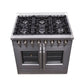 Forno Galiano 36 in. 5.36 cu. ft. French Door Freestanding Dual Fuel Range with Gas Stove and Electric Oven in Stainless Steel (FFSGS6356-36)-
