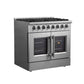 Forno Galiano 36 in. 5.36 cu. ft. French Door Freestanding Dual Fuel Range with Gas Stove and Electric Oven in Stainless Steel (FFSGS6356-36)-