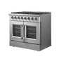 Forno Galiano 36 in. 5.36 cu. ft. French Door Freestanding Dual Fuel Range with Gas Stove and Electric Oven in Stainless Steel (FFSGS6356-36)-