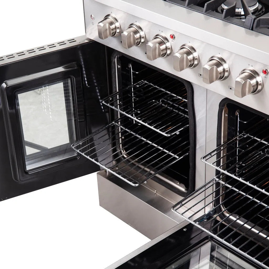 Forno Galiano 48 in. 6.58 cu. ft. Left Swing Door Freestanding All Gas Range in Stainless Steel (FFSGS6444-48)-