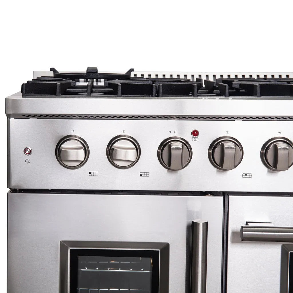 Forno Galiano 48 in. 6.58 cu. ft. Left Swing Door Freestanding All Gas Range in Stainless Steel (FFSGS6444-48)-