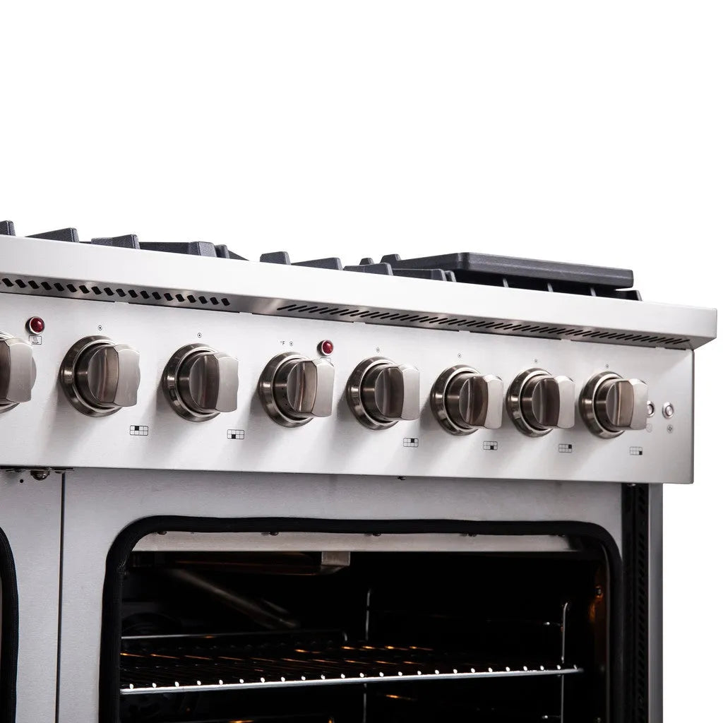 Forno Galiano 48 in. 6.58 cu. ft. Left Swing Door Freestanding All Gas Range in Stainless Steel (FFSGS6444-48)-