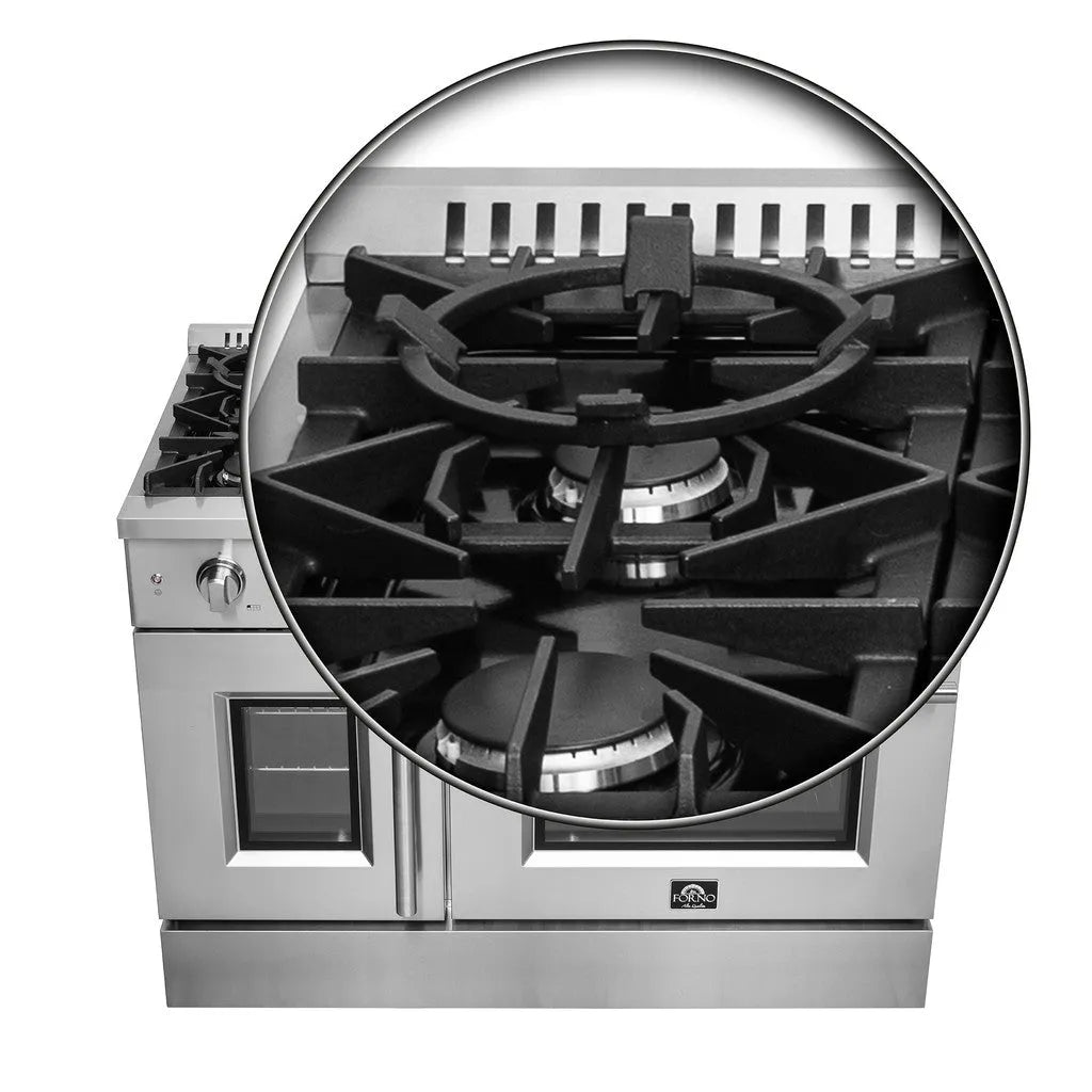 Forno Galiano 48 in. 6.58 cu. ft. Left Swing Door Freestanding All Gas Range in Stainless Steel (FFSGS6444-48)-