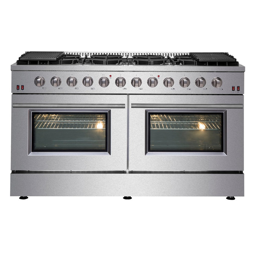 Forno Galiano - 60 in. 6.58 cu. ft Gold Professional Freestanding Range with Gas Stove and Gas Oven in Stainless Steel (FFSGS6244-60)