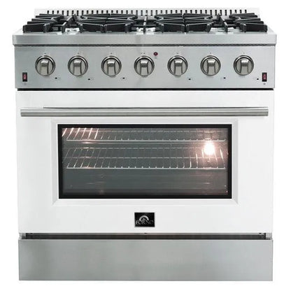 Forno Galiano Gold Professional - 36 inch 5.32 cu.ft. Freestanding All Gas Range (FFSGS6244-36) with White Door