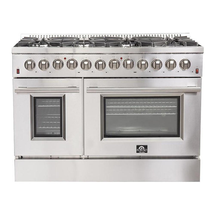Forno Galiano Professional - 48 in. 6.58 cu. ft. Dual Fuel Range with Gas Cooktop and Electric Oven in Stainless Steel (FFSGS6156-48)