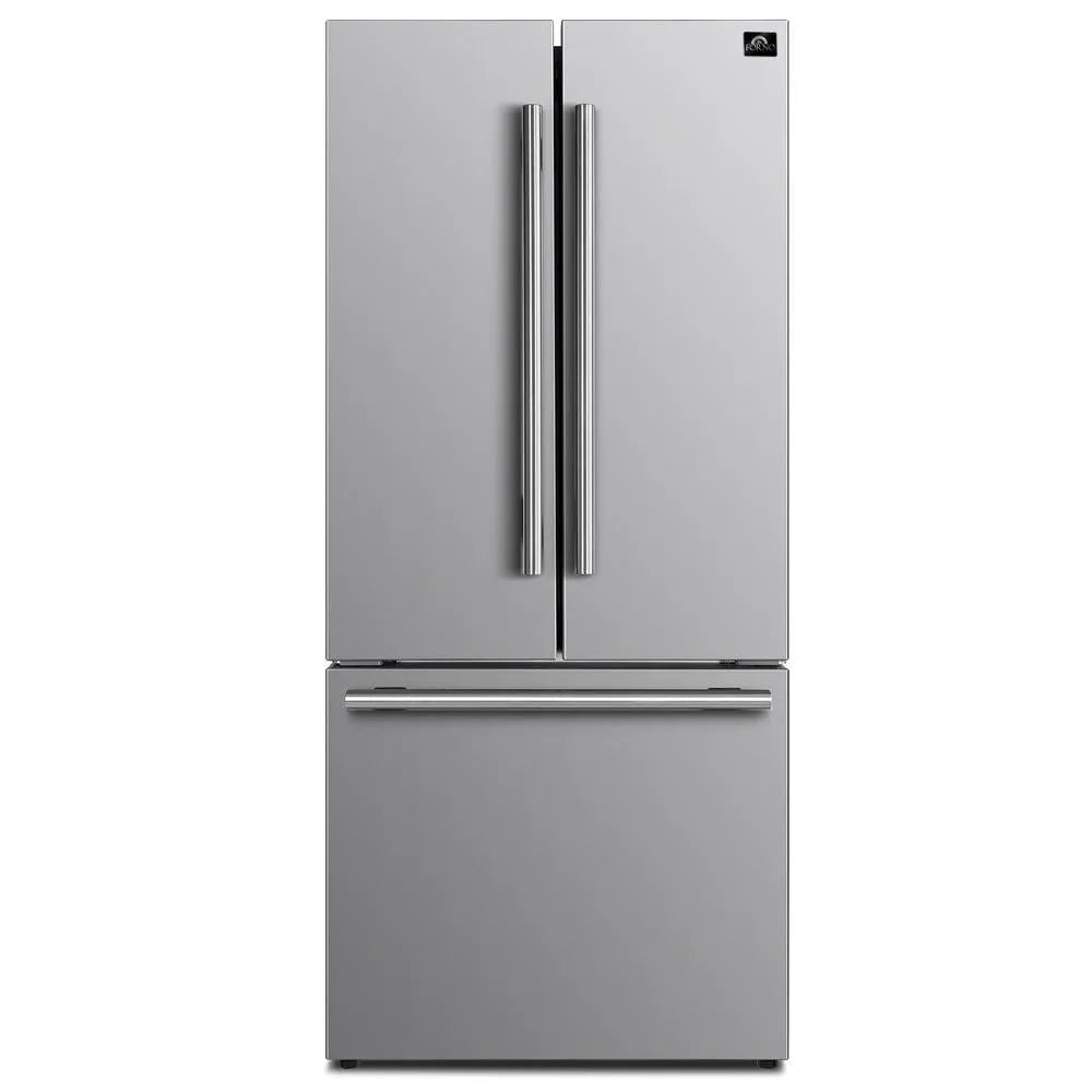 Forno Gallipoli 31 in. 17.5 cu. ft. French Door Refrigerator with Internal Ice Maker in Stainless Steel (FFFFD1974-31SB) main image.
