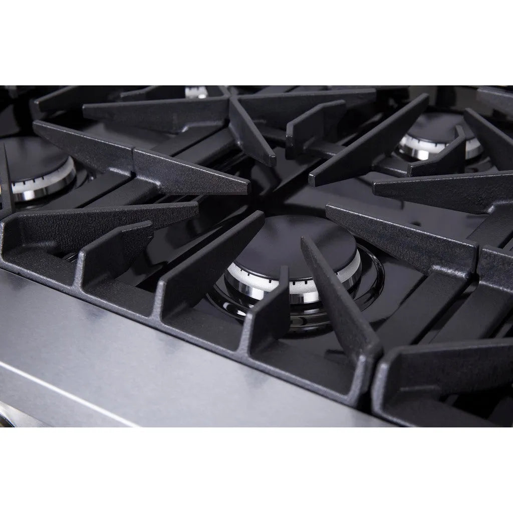 Forno Lseo 36 in. 6 Burner Gas Rangetop with Griddle in Stainless Steel (FCTGS5737-36)-