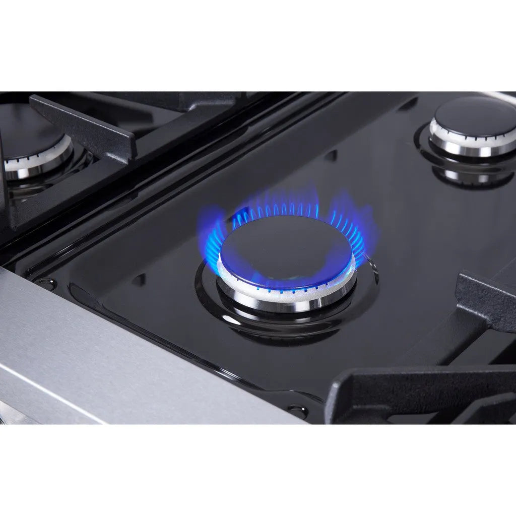 Forno Lseo 36 in. 6 Burner Gas Rangetop with Griddle in Stainless Steel (FCTGS5737-36)-