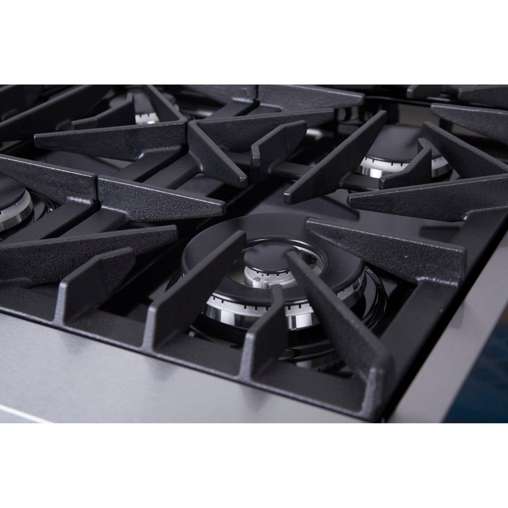 Forno Lseo 36 in. 6 Burner Gas Rangetop with Griddle in Stainless Steel (FCTGS5737-36)